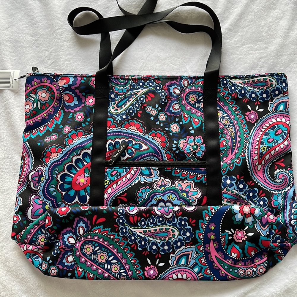 Vera Bradley Lighten Up Vera Tote Bag Haymarket Paisley - Picture 5 of 7